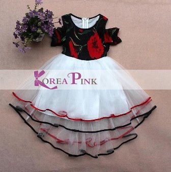 dress anak hitam putih
